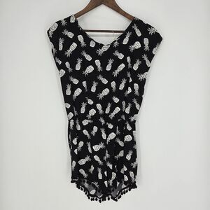 Mimi Chica Pineapple Print Romper Vacation Resort Wear Med